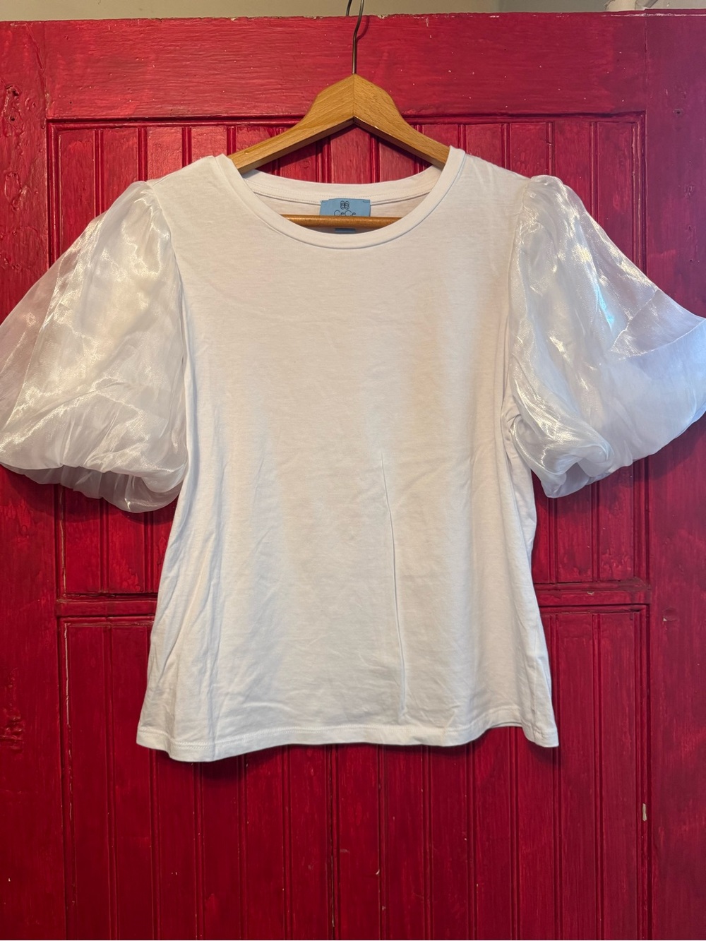 CeCe White Puff Sleeve Tee
